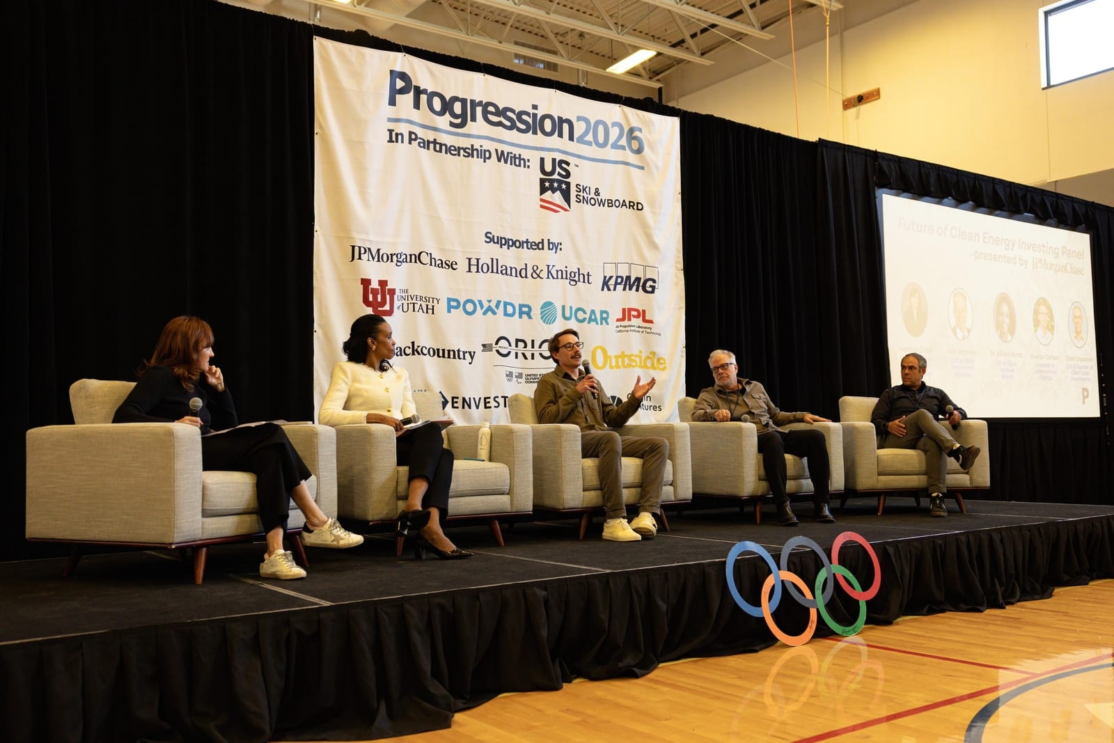 The Future of Clean Energy Investing panel on stage at Progression 2026